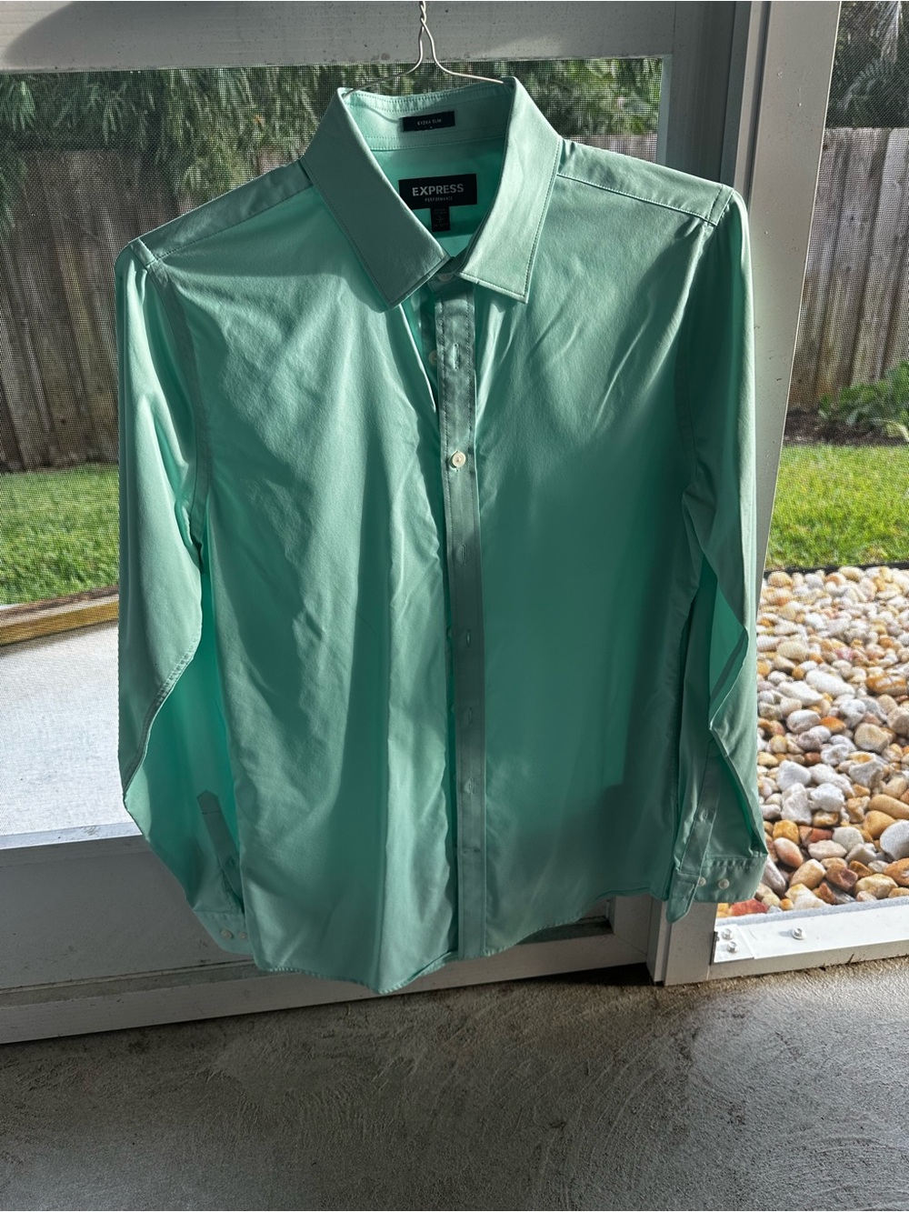 Express Men's Mint Green Dress Shirt - Classic Button-Up